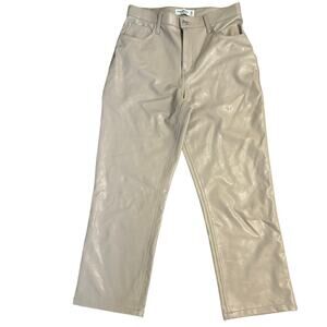 Abercrombie & Fitch NWT 90's straight ultra high rise faux leather pants 8 XS